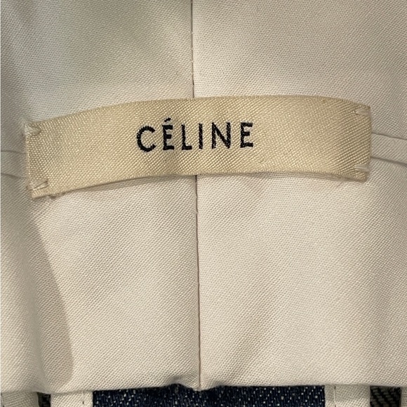 CELINE Cotton Denim Straight Leg Trousers Pants with Ankle Zip 44 like new - Picture 15 of 16